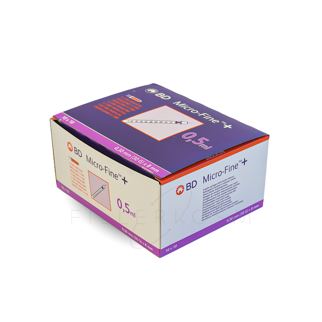 BD Micro-Fine+ 0,5 ml siringhe da insulina sterili con ago 29Gx12,7 mm confezione 100 pezzi