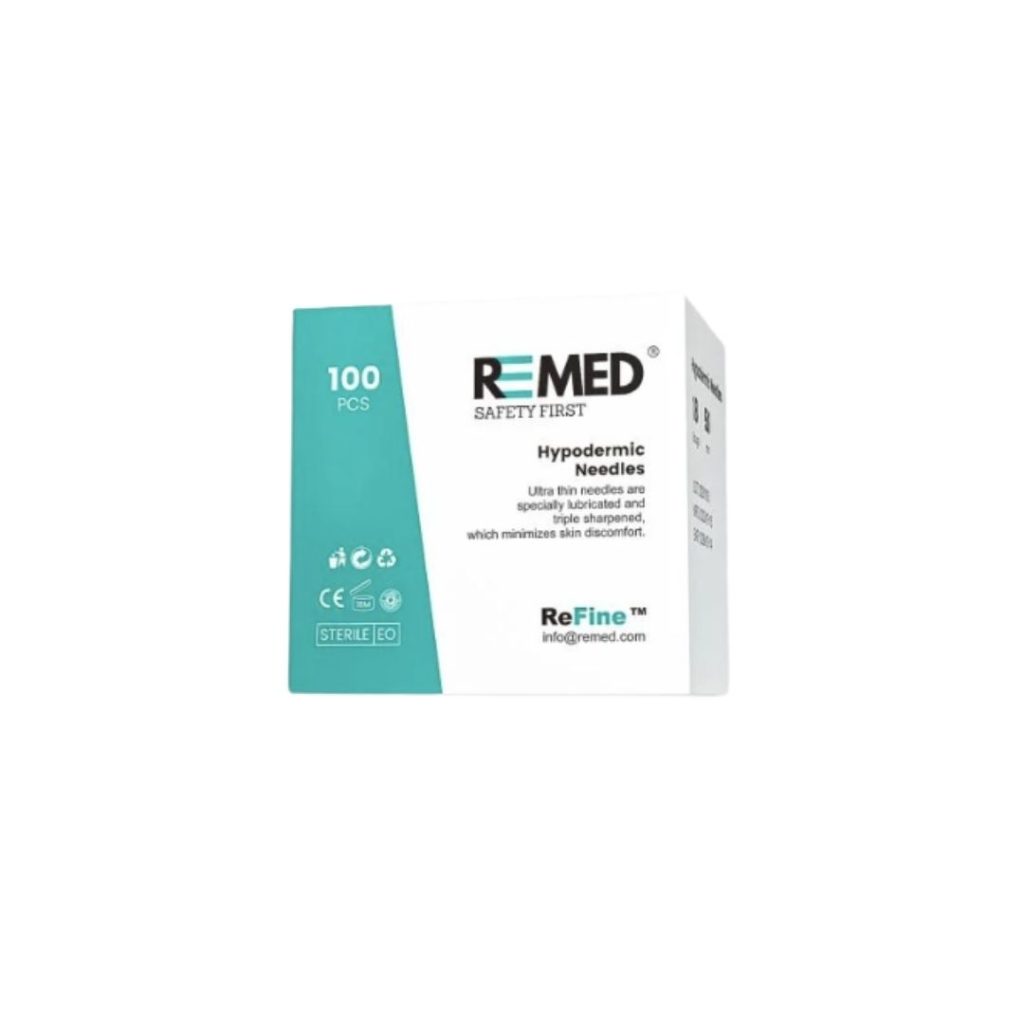 REMED Cannula 25x13mm cannule sterili per iniezioni filler estetiche, confezione 100 pezzi